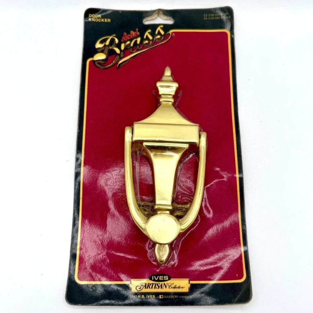 Vintage Ives Solid Brass Door Knocker C2-3108-605 BRT NIP Portugal 1988